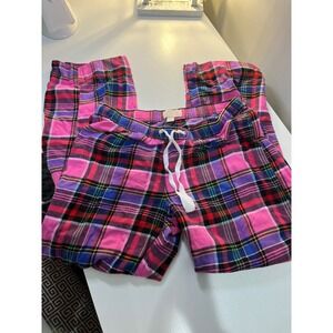 Love by Gap XS Pink Purple Plaid‎ Flannel Pajama Pants Drawstring Loungewear